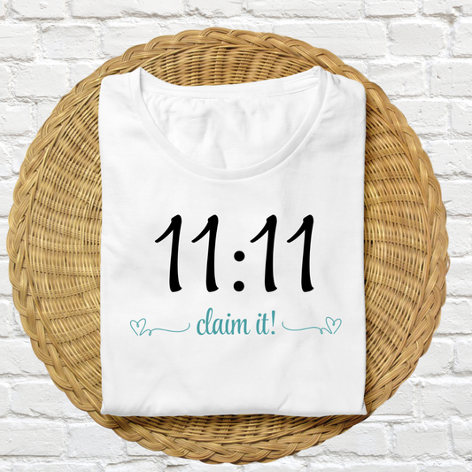 11:11 Claim It! - Oversized Unisex T-shirt (White)