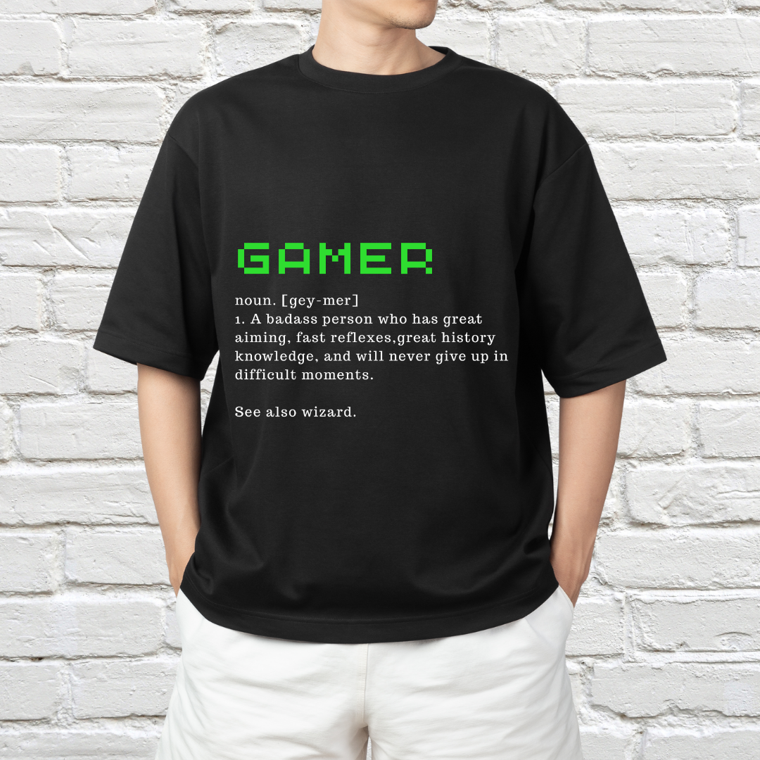 For All the Gamers: Oversized Unisex T-shirt (Black)