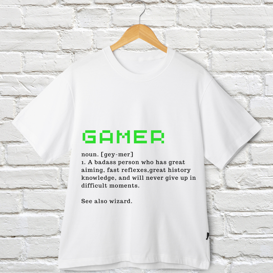 For All the Gamers- Oversized Unisex T-shirt (White)